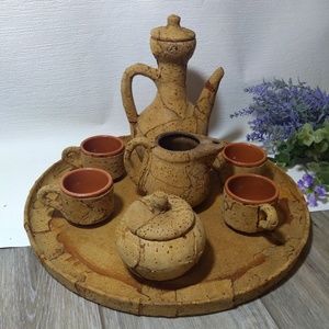 VTG Cork Teapot Set One Of A Kind